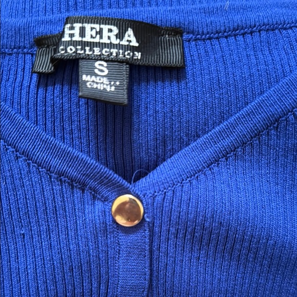 Blue Ribbed Bodicon Dress - Picture 5 of 6